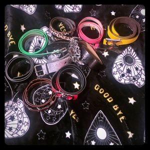 9 used belts, sizes 29-30 waist. Sm-med waist